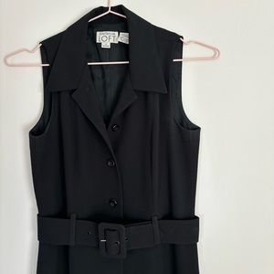 Vintage mini dress. Black belted button up mini shift dress Ann Taylor 2p